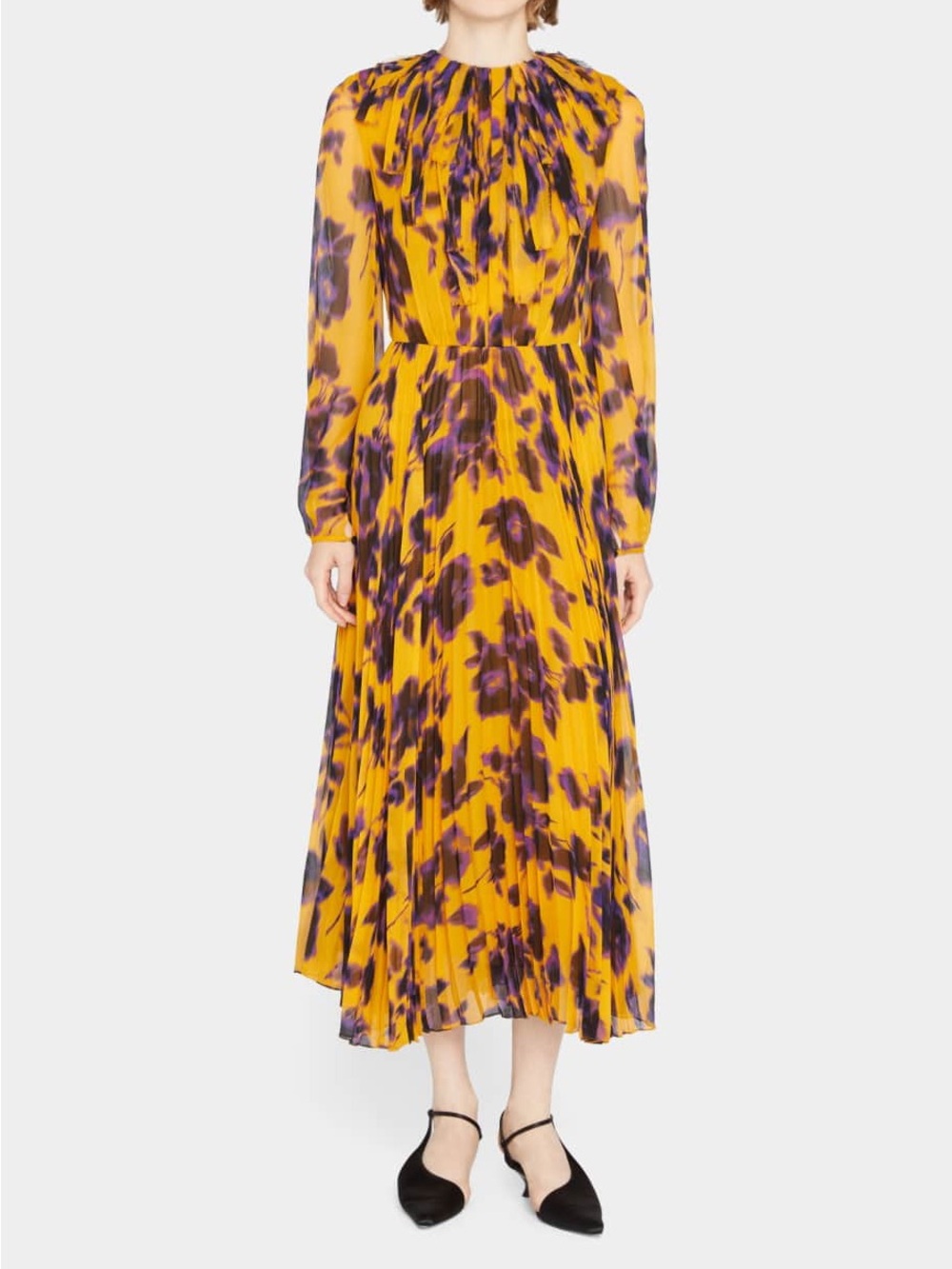 Jason Wu Printed Sunburst Chiffon Midi Dress